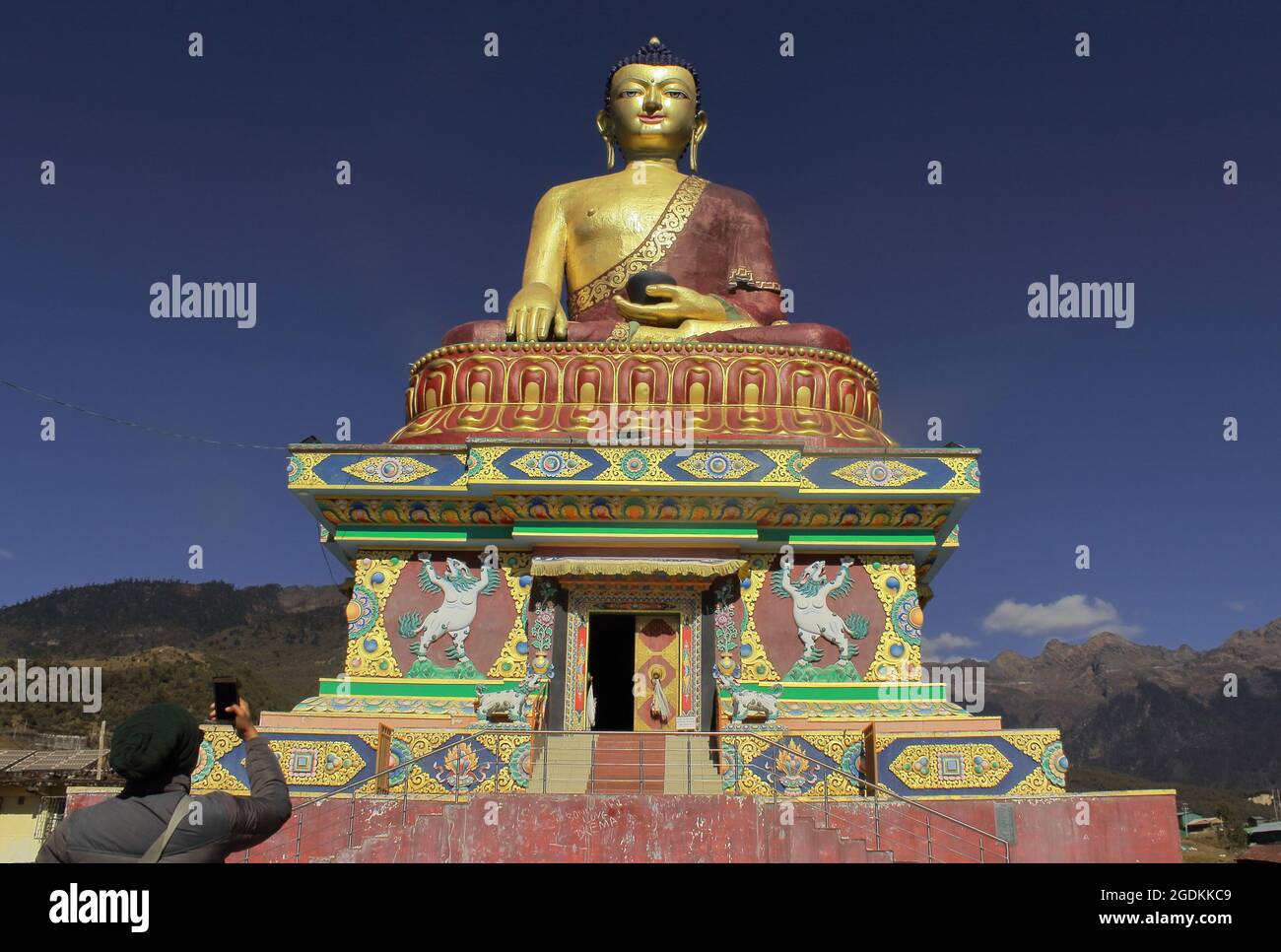giant buddha statue of tawang in arunachal pradesh, north east india Stock Photo