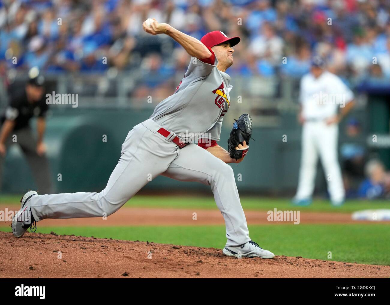 Los Angeles, United States. 28th Apr, 2023. Los Angeles Dodgers Max Muncy  drives in an RBI double to right-center field off St. Louis Cardinals  starting pitcher Jack Flaherty in the third inning