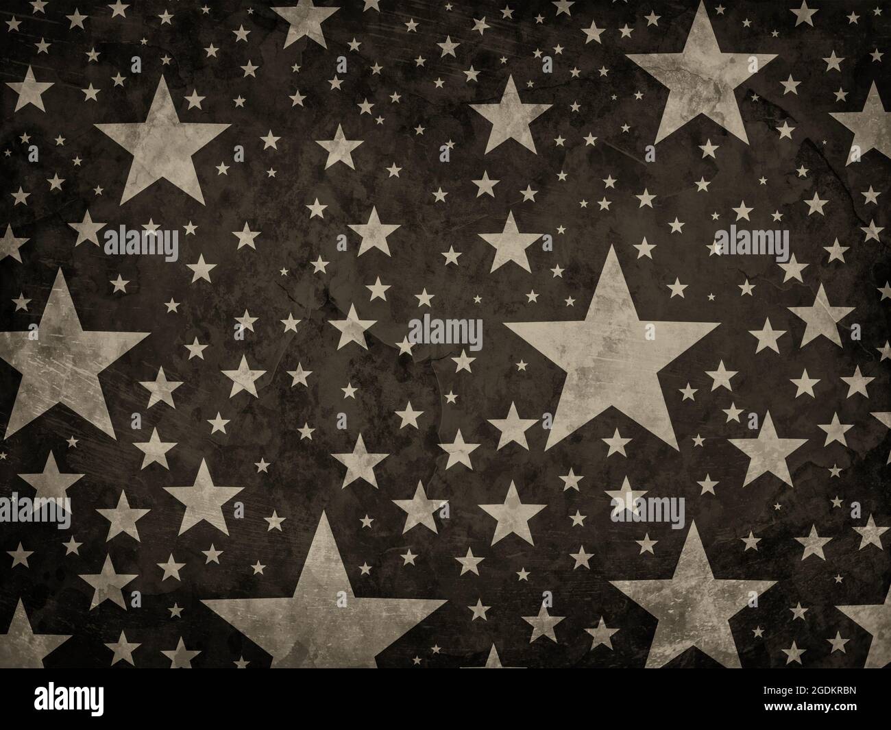 Star pattern background, grunge texture on old distressed vintage brown