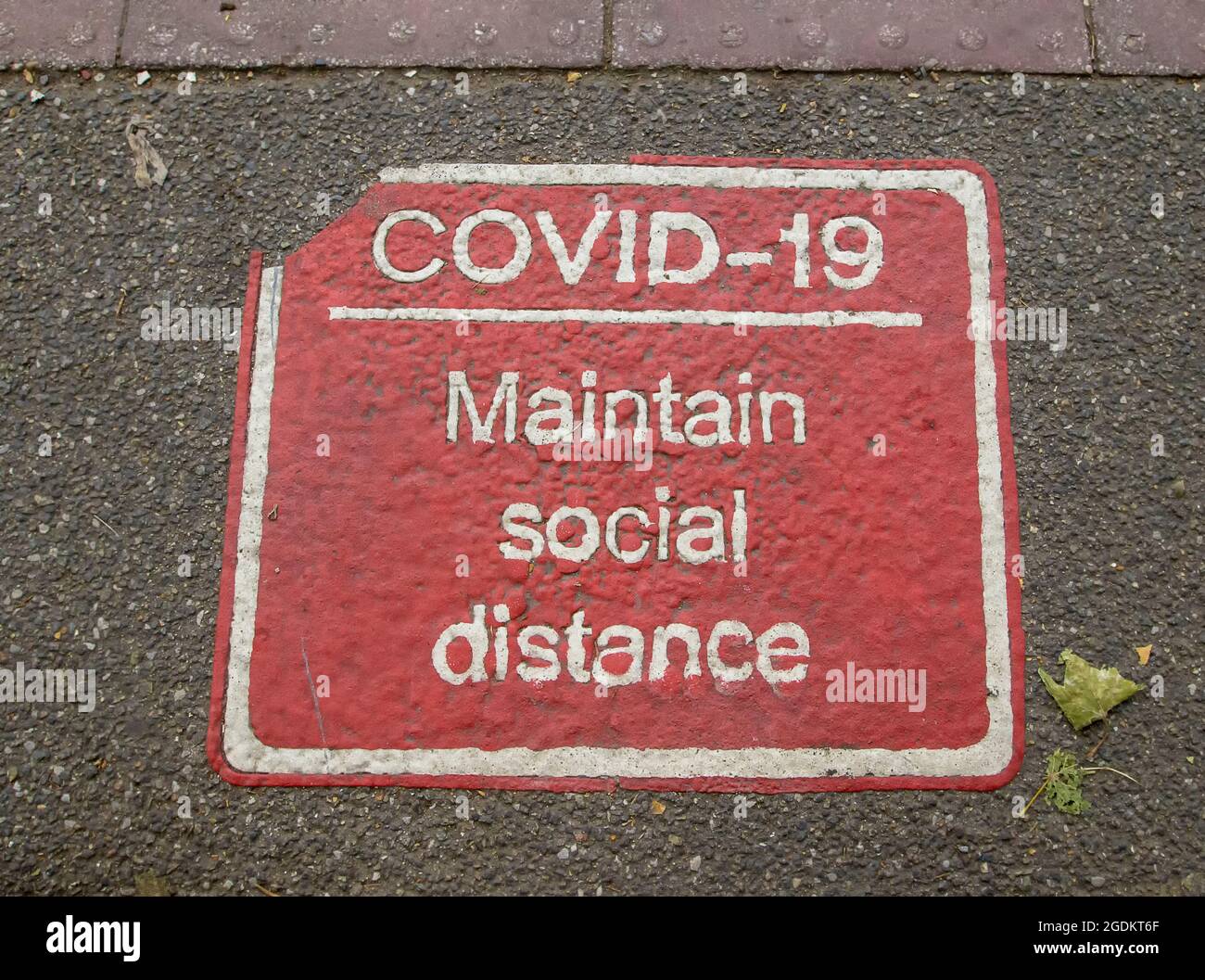 Social distancing measures in place during the Covid-19 pandemic in the UK Stock Photo