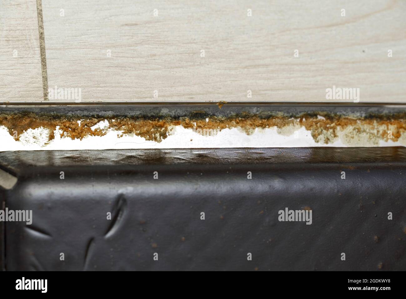 removed dishwasher door with grease. breakdown of kitchen appliances Stock Photo Alamy