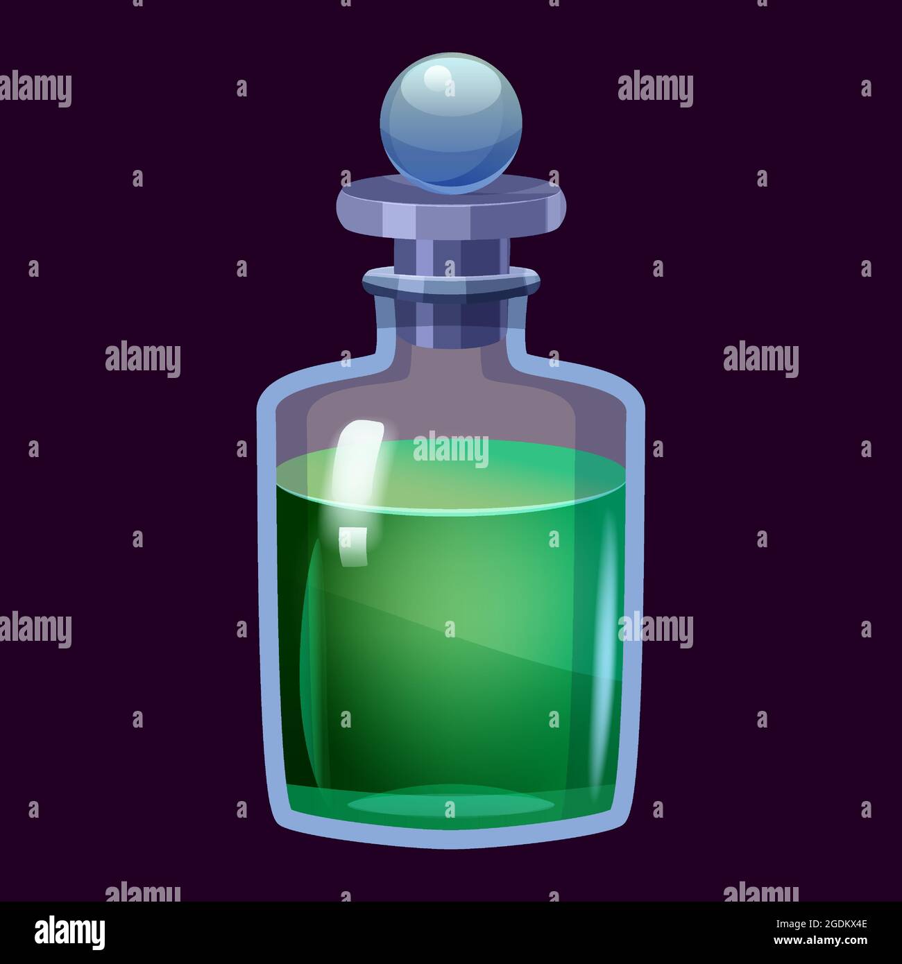 Bottle liquid potion magic elixir colorful . Game icon GUI for app games user interface. Vector illstration isolated cartoon style Stock Vector