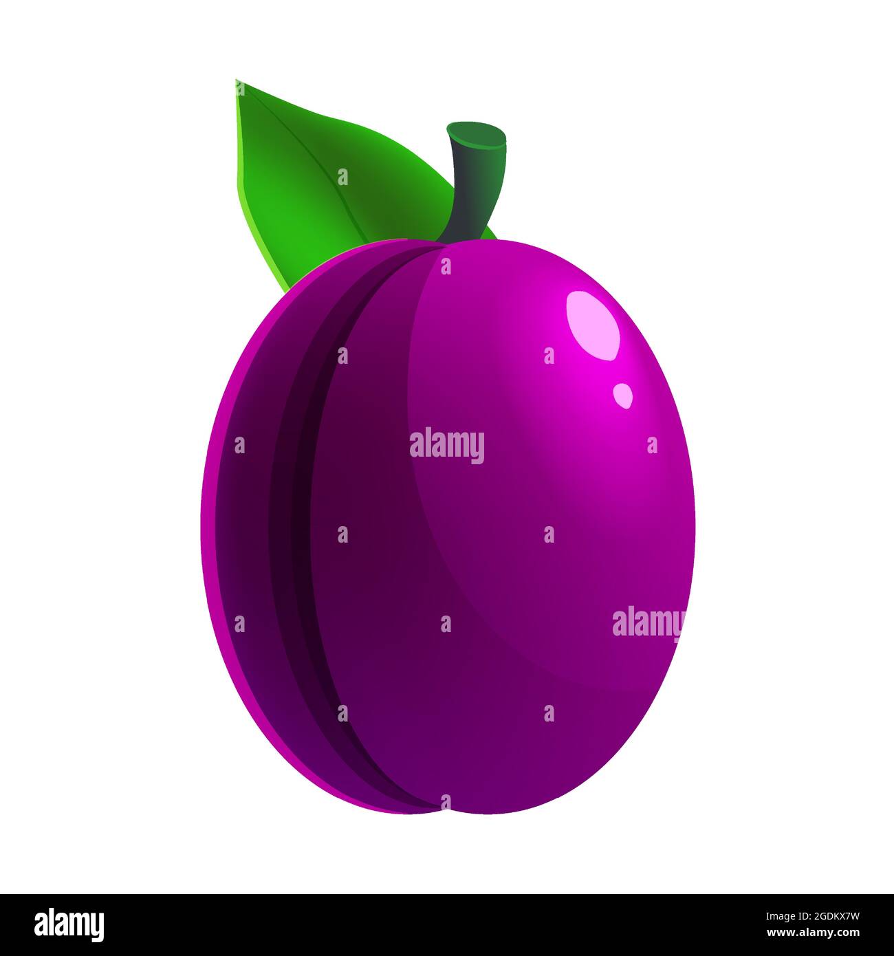 Ripe plum fruit whole fresh organic, purple color, icon. Vector  illustration symbol icon cartoon Stock Vector Image & Art - Alamy