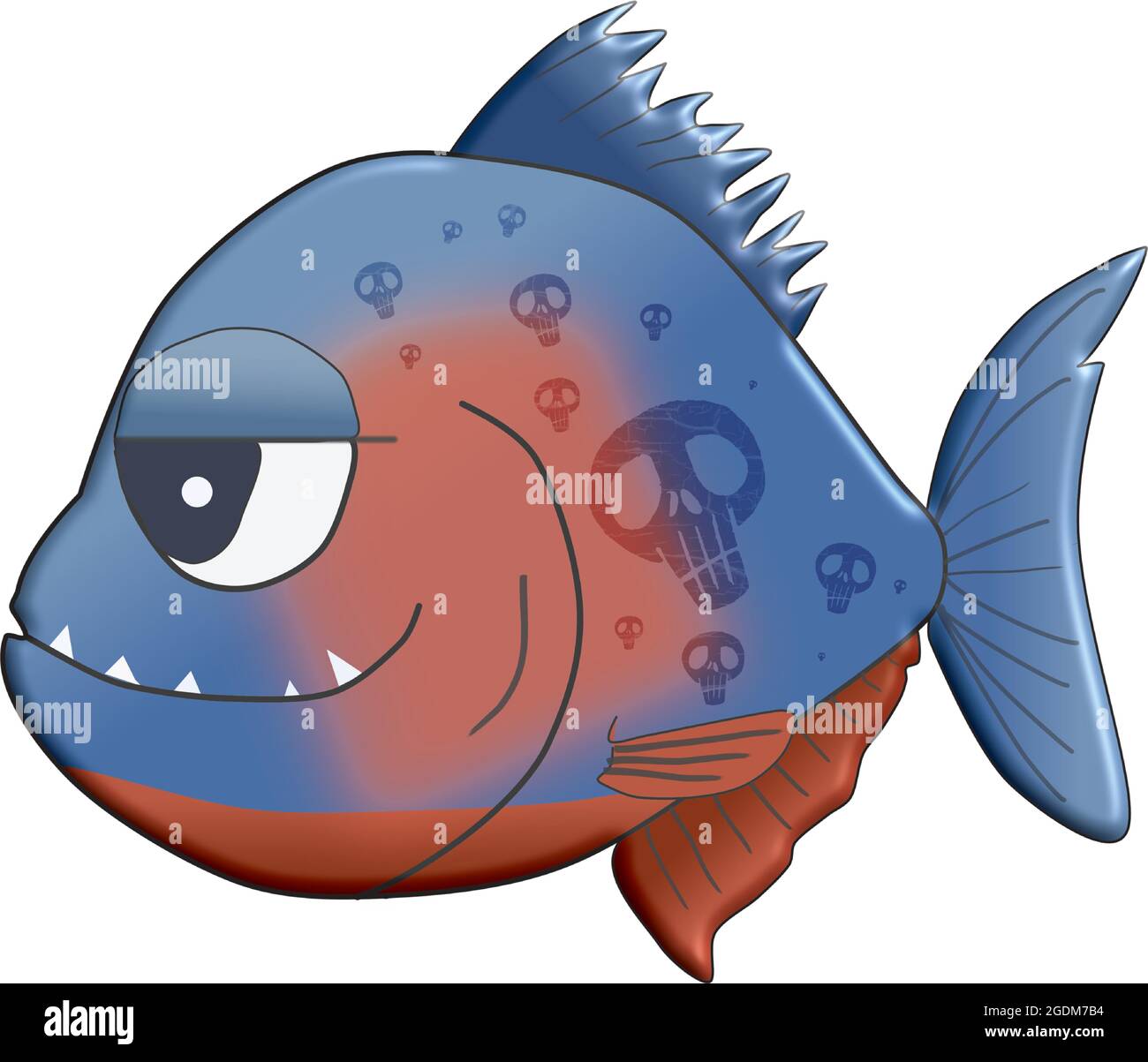 small piranha with grin on face Stock Vector