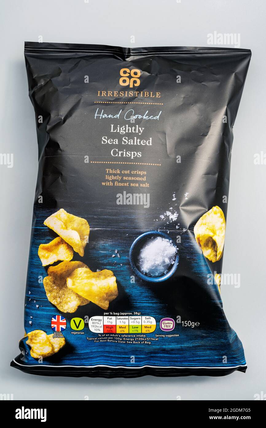 COOP Irresistible lightly sea salted crisps Stock Photo