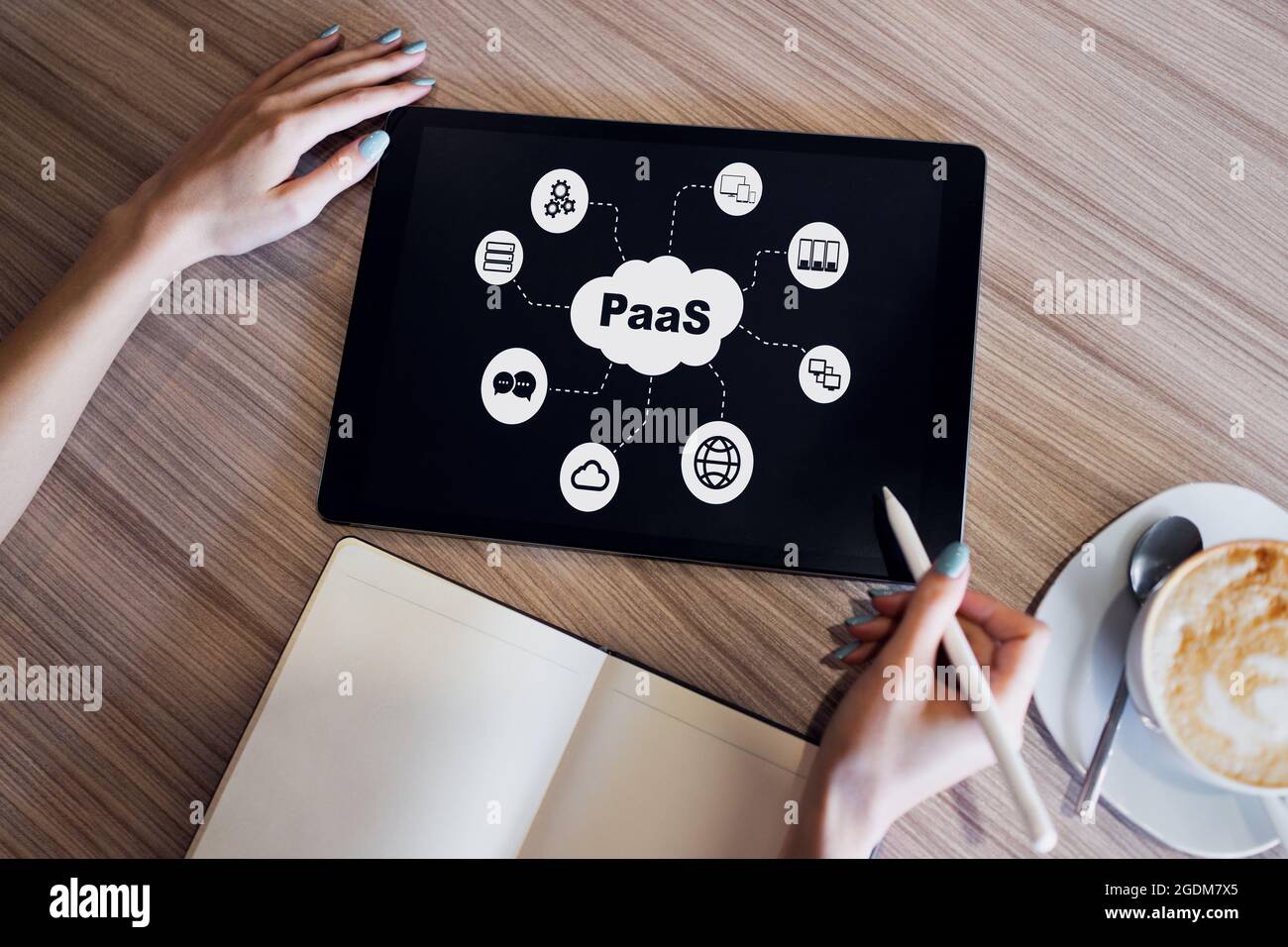 PaaS - Platform as a service. Technology and internet concept on screen Stock Photo