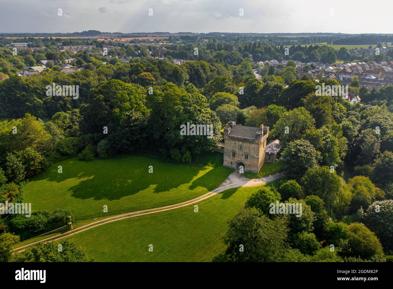 Aerial view of Morpeth Castle, Northumberland Stock Photo Alamy