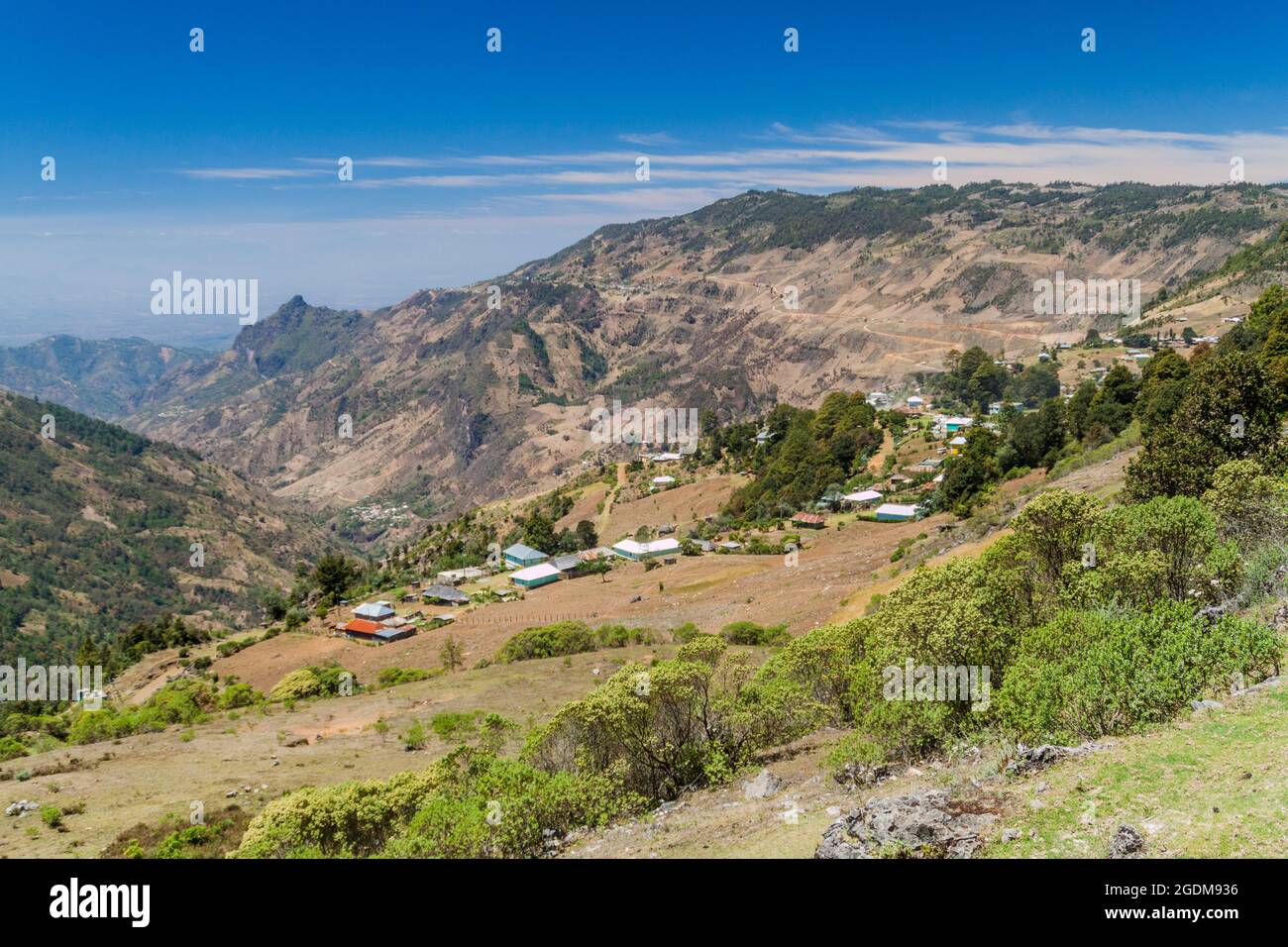 Small village in the mountains of northern Guatemala Stock Photo