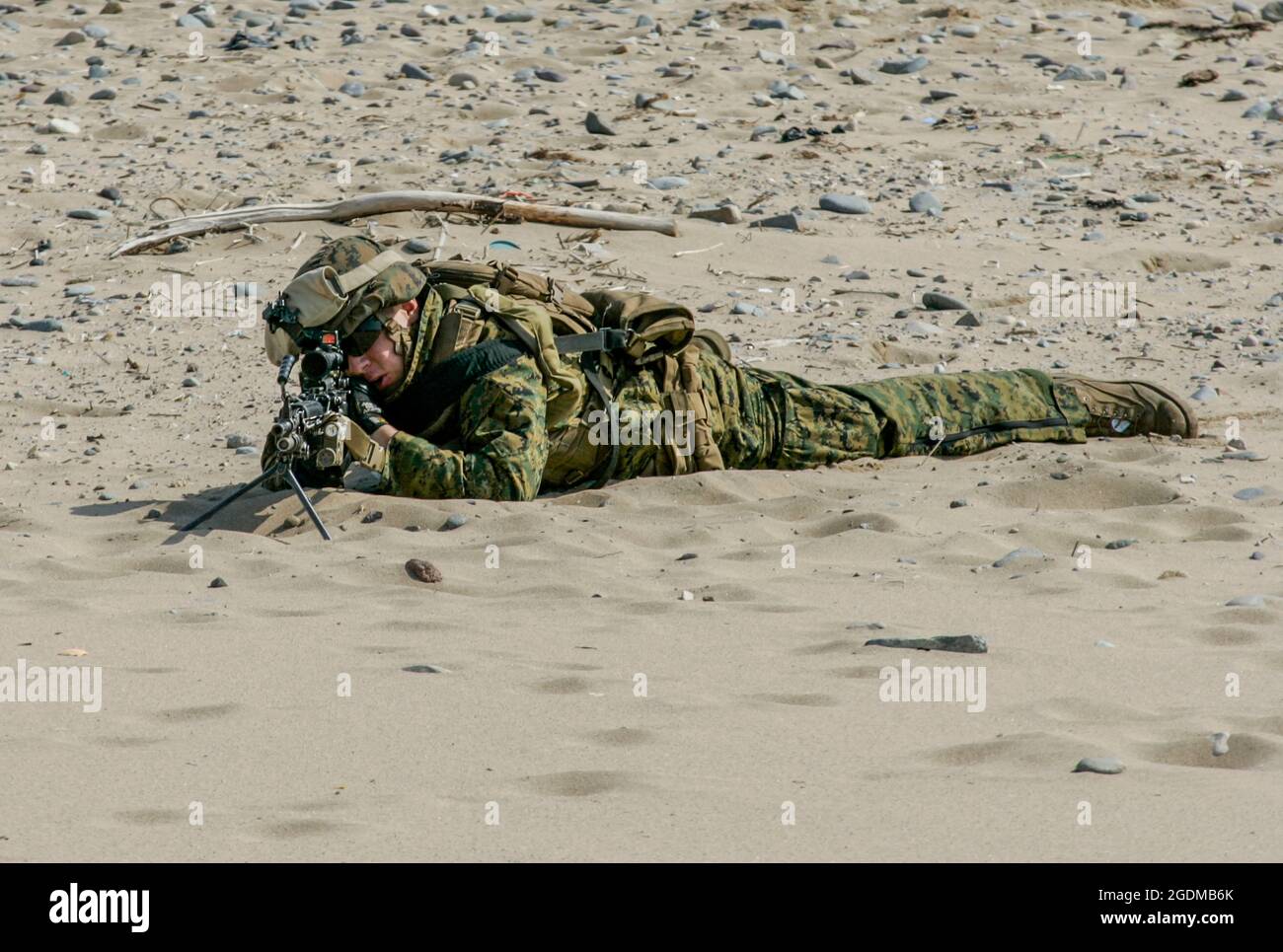 Aug 12, 2021-Paju, South Korea-In this photos is file photo. United States Marines take part in an annual KOR-USA combine military drill near Yeongil Bay in Pohang, South Korea. North Korea's top envoy in Russia has called for the U.S. troops' withdrawal from South Korea and called the allies' joint military exercise a 'war rehearsal,' a Russian news agency said Thursday. Stock Photo