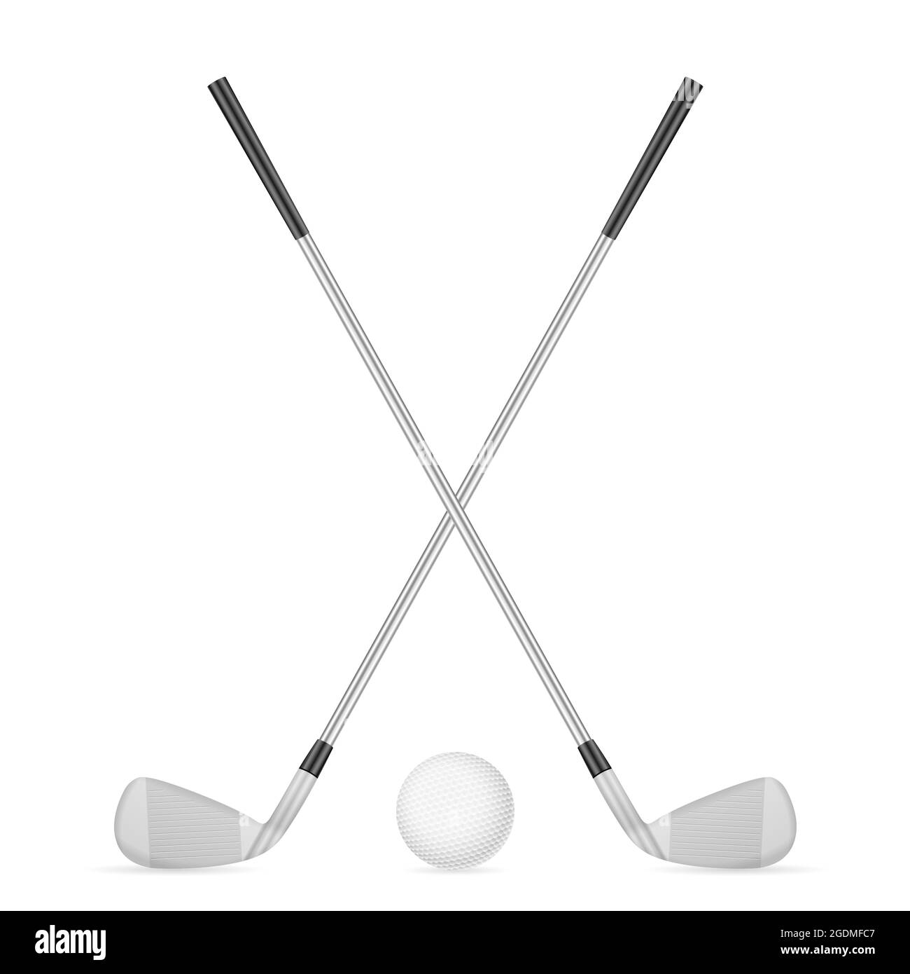 Golf clubs and ball on a white background. Vector illustration Stock ...