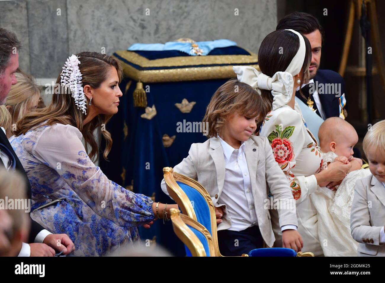 STOCKHOLM 20210814Princess Madeleine, Prince Alexander, Prince Gabriel