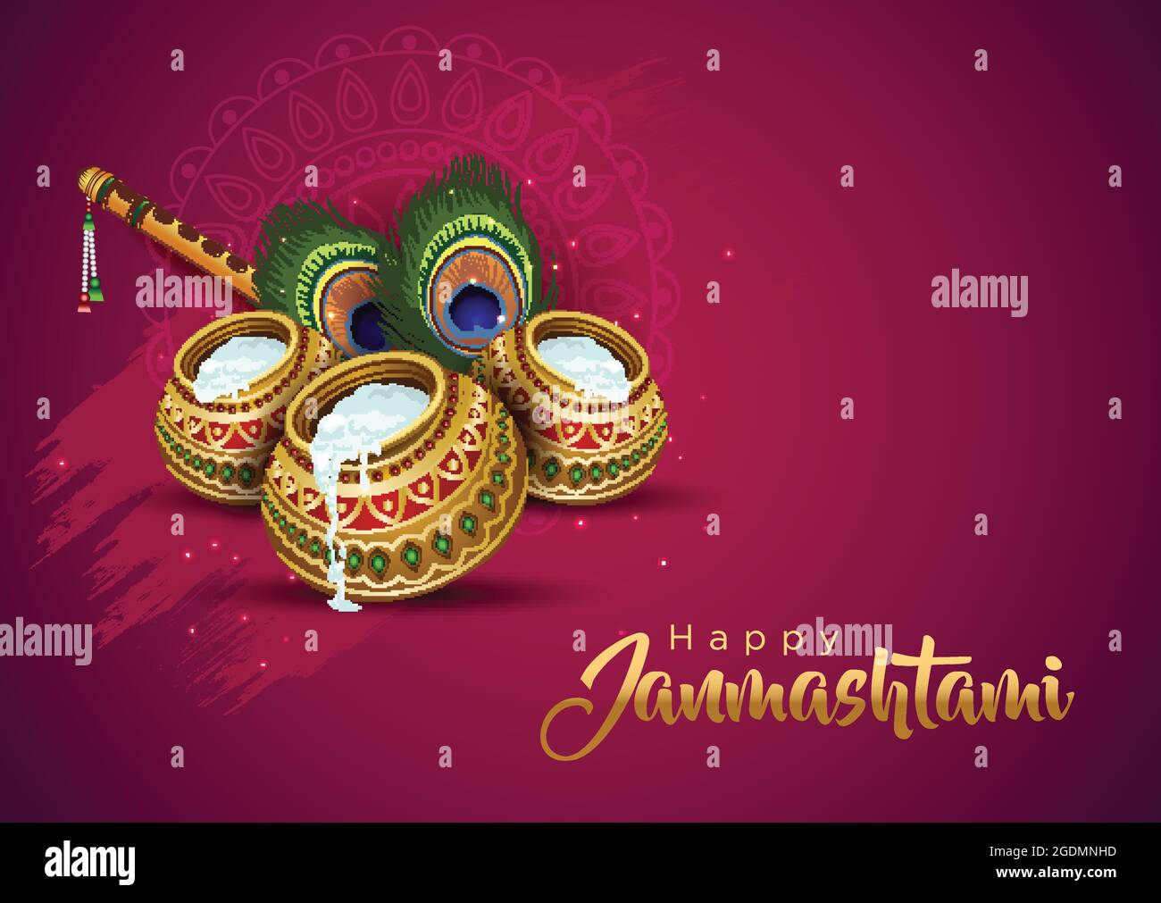 happy janmashtami greetings. vector illustration. Stock Vector