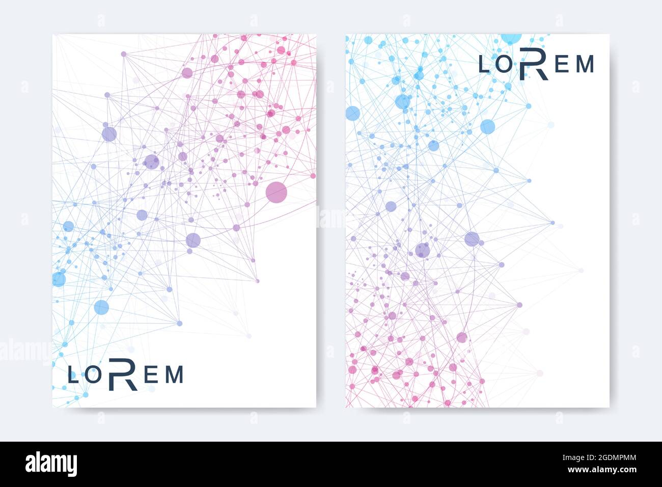 Scientific brochure design template. Vector flyer layout, Molecular ...