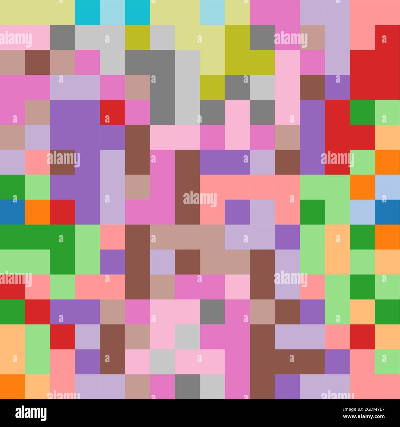 Abstract Geometrical color pixel generative art illustration Stock ...