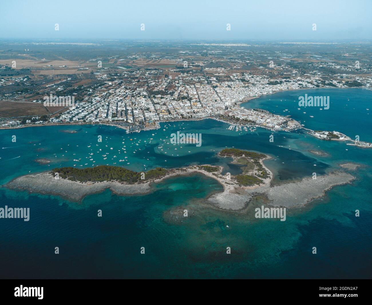 a great view on porto cesareo and rabbit island, in puglia Stock Photo