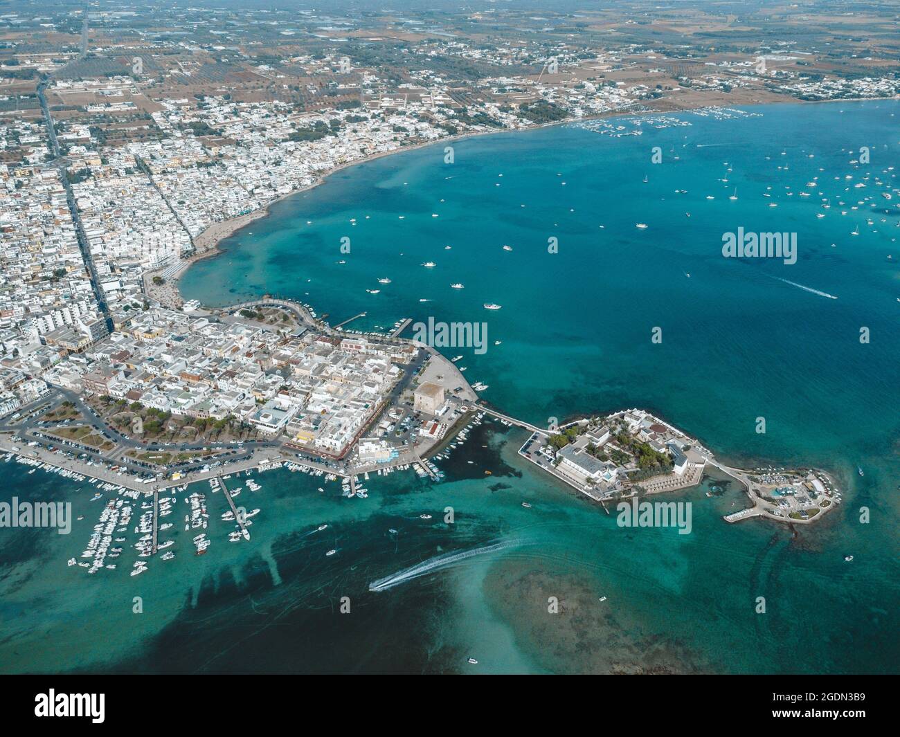 a great view on porto cesareo and rabbit island, in puglia Stock Photo