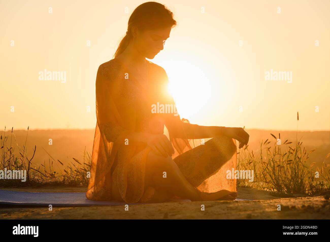 Woman Sun Salutation Yoga Surya Namaskar Pose Stock Photo - Image of  position, interiors: 21109952