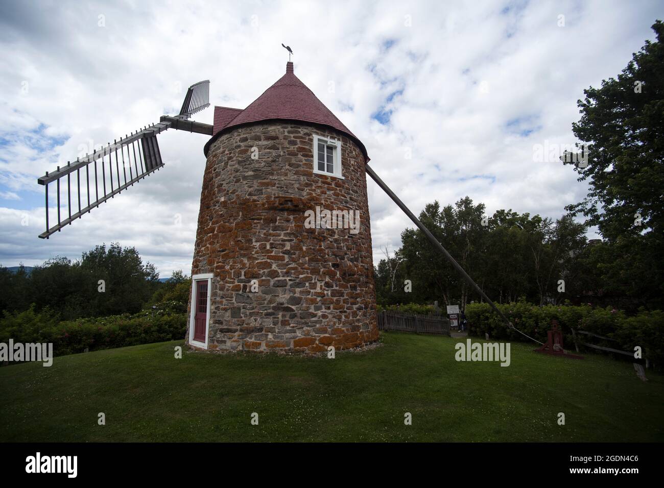 Old windmill in Quebec Stock Photo