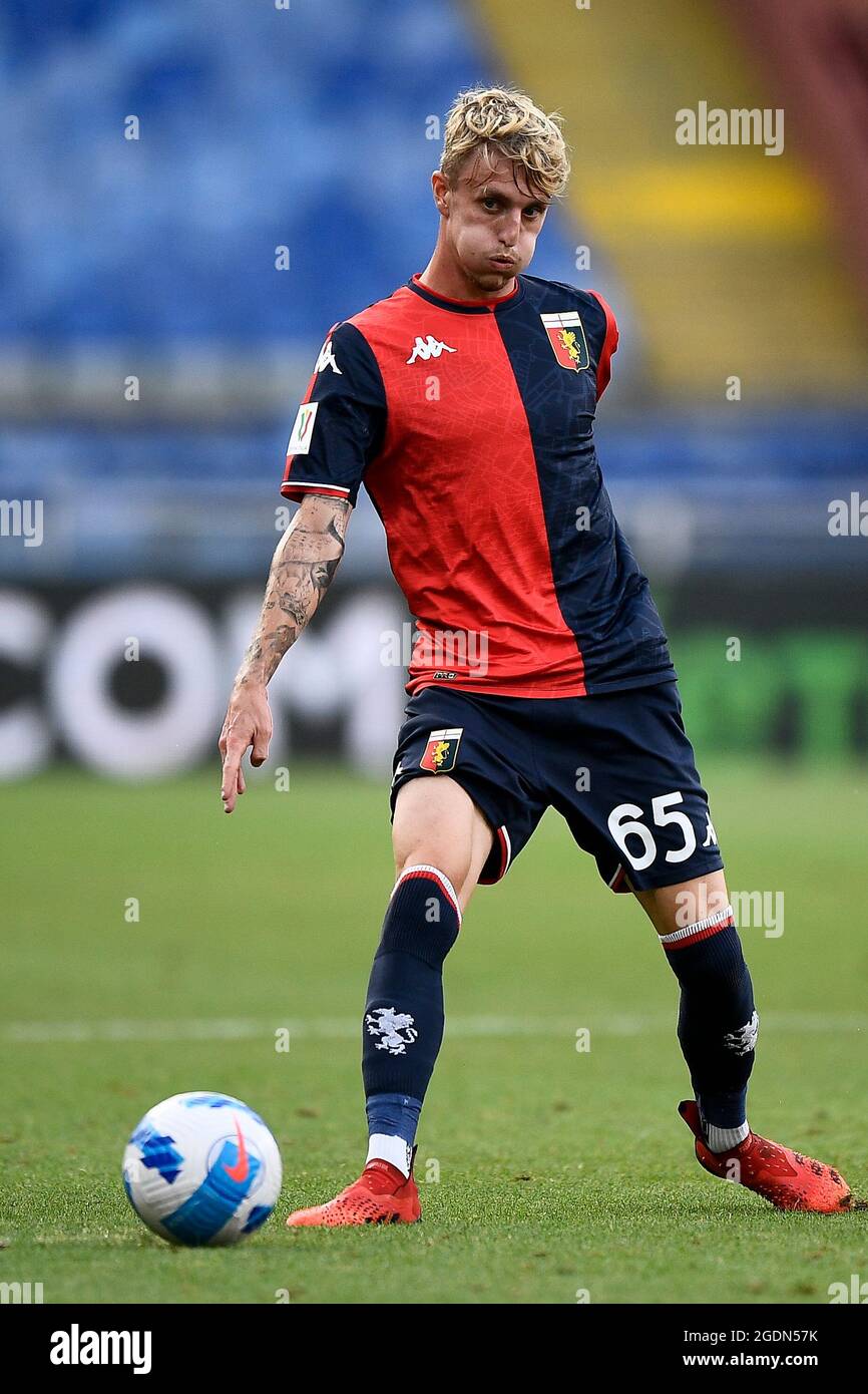 Genoa, Italy. 13 August 2021. Nicolo Rovella of Genoa CFC in