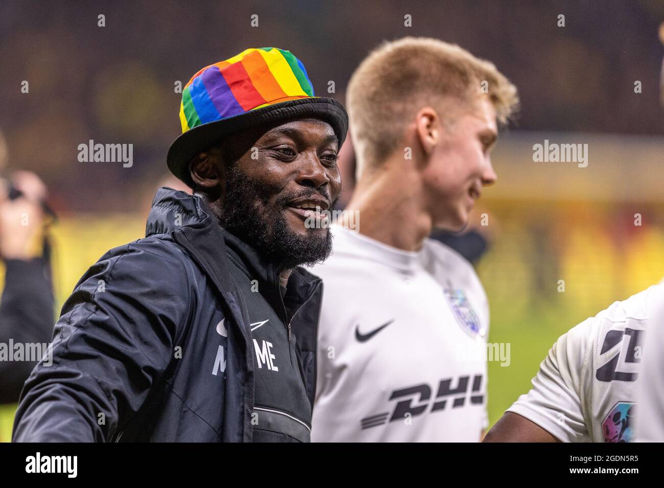 Brondby, Denmark. 13th Aug, 2021. Michael Essien of FC Nordsjaelland seen after the 3F Superliga match between Brondby IF and FC Nordsjaelland at Brondby Stadion in Brondby, Denmark. (Photo Credit: Gonzales Photo/Alamy Live News Stock Photo