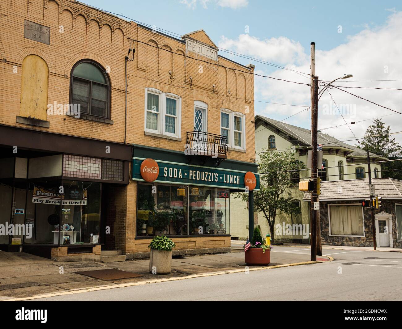 Restaurant with vintage CocaCola sign, in downtown Mount Union
