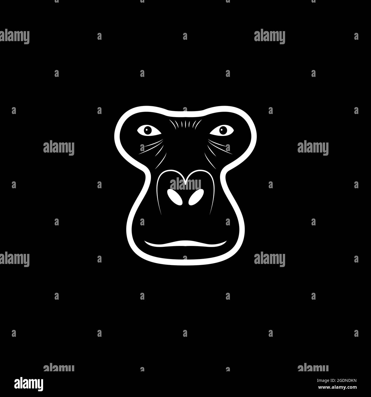 Gorilla head logo. Animal mascot logotype. Vector illustration Stock ...