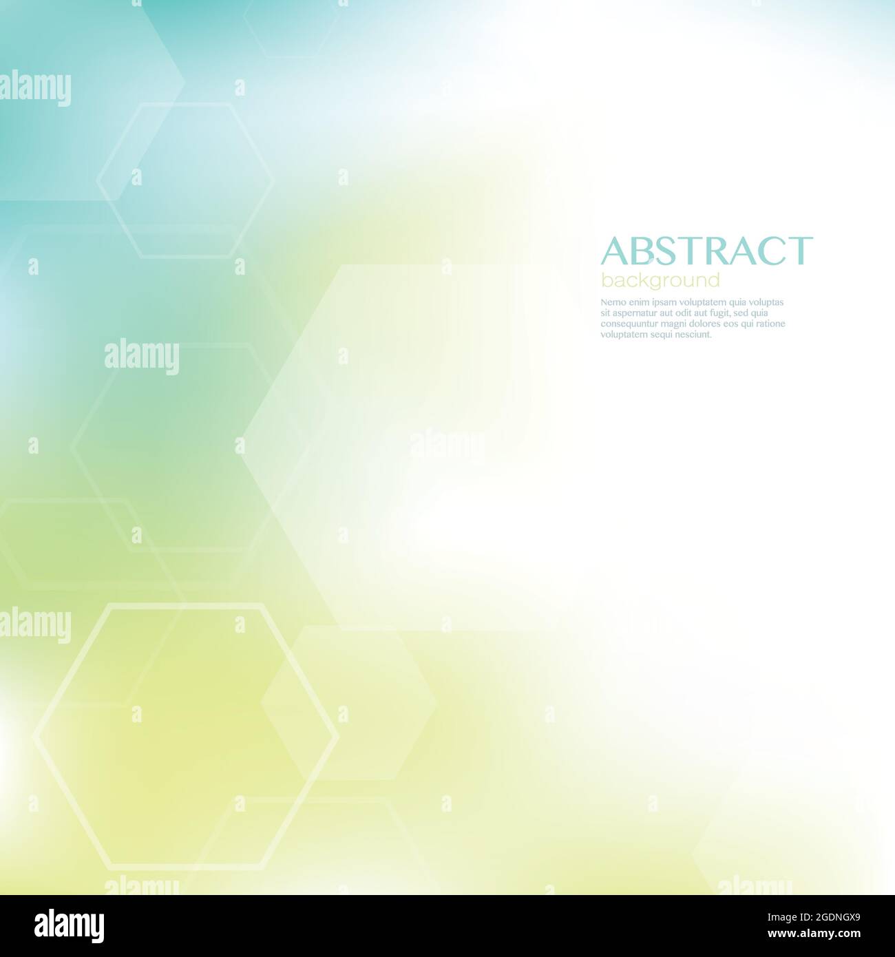 Geometric abstract background with hexagonal shapes. Green and yellow ...