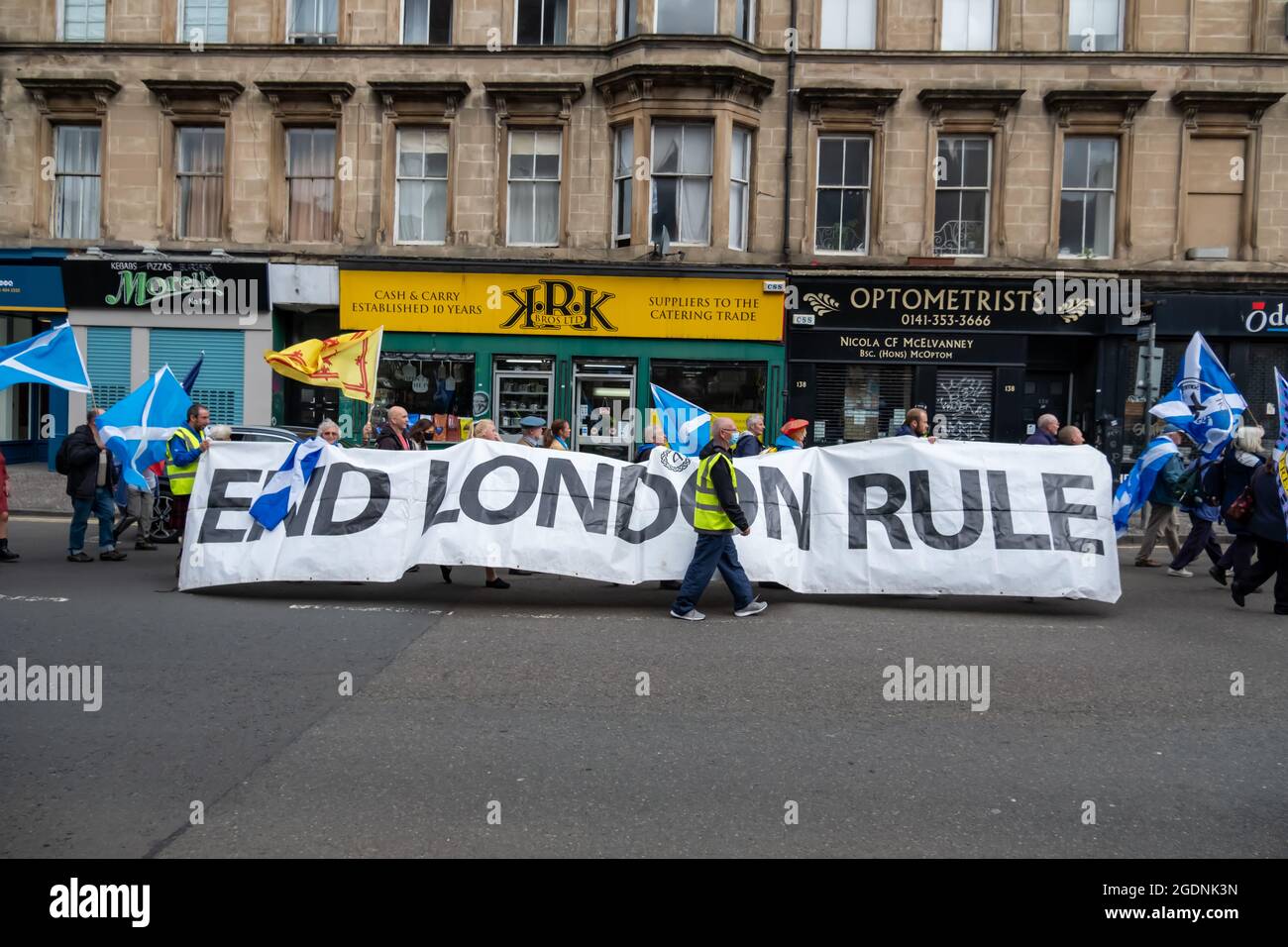 Glasgow, Scotland, UK. 14th August, 2021. Scottish Independence march