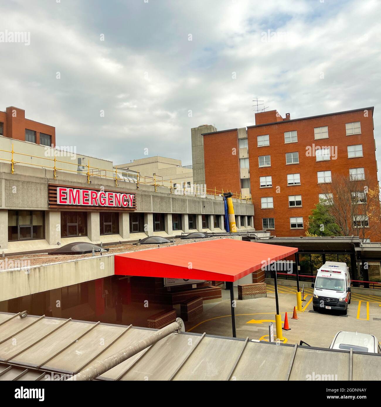 Atlanta, GA USA March 26, 2021 The exterior Emergency Room sign at
