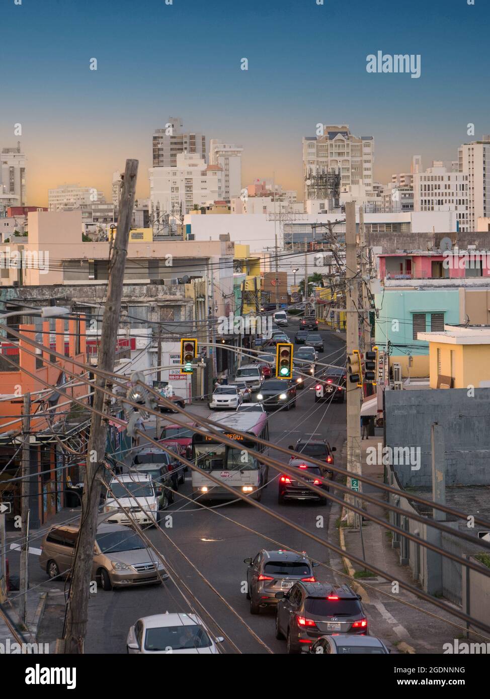 Santurce, San Juan, Puerto Rico. January 2021. Calle Loiza is the place where you feel at home in Santurce Puerto Rico. An authentic Puerto Rican comm Stock Photo