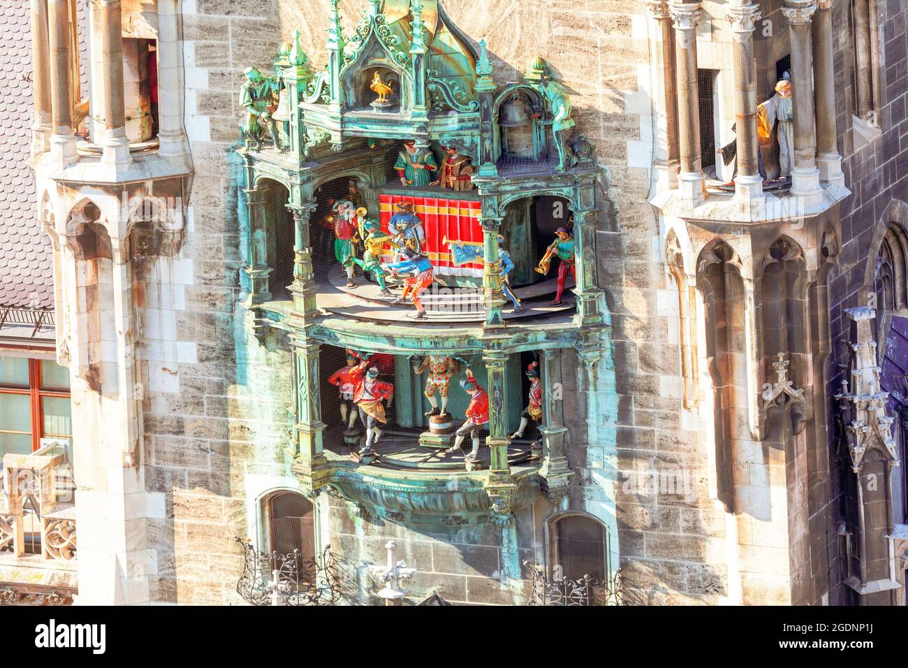 Rathaus Glockenspiel in Munich . Tourist attraction clock in