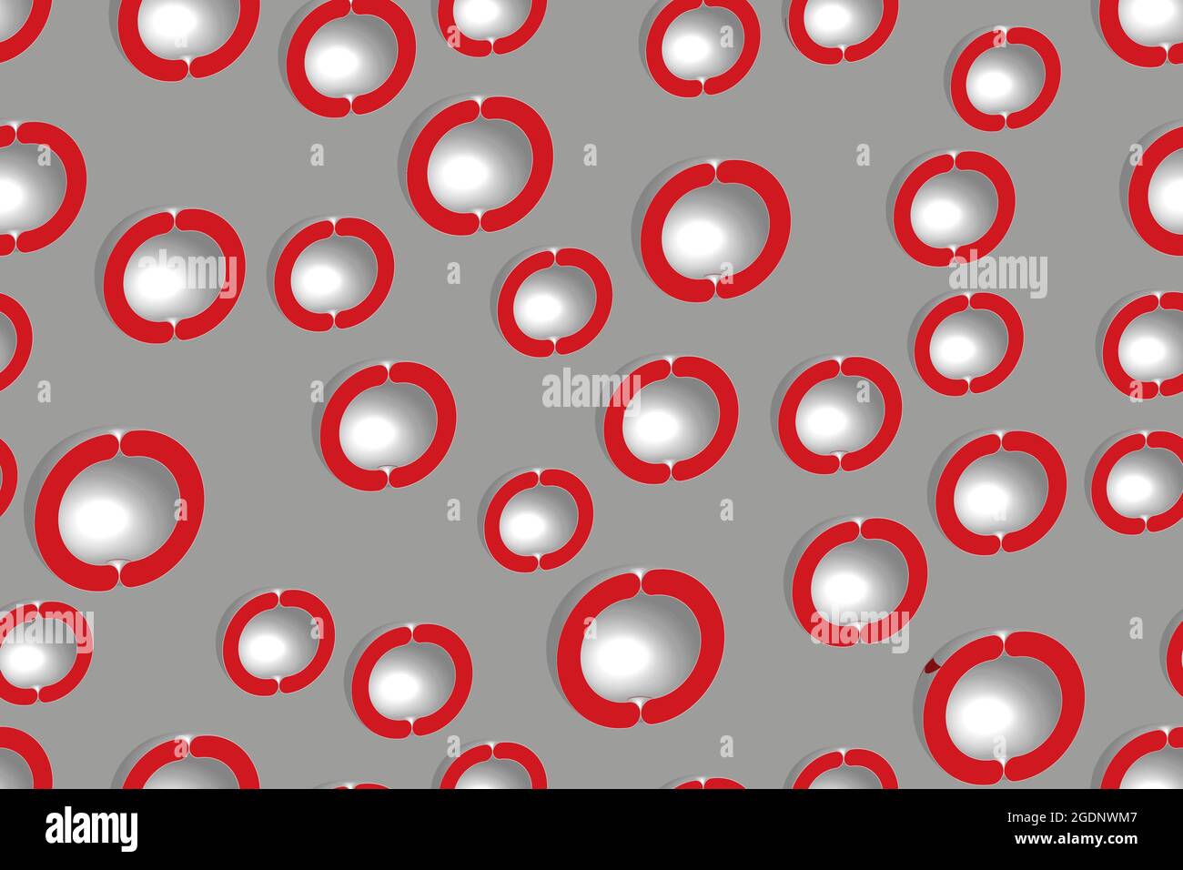 Gray Red Hemispheres Seamless Pattern Stock Vector