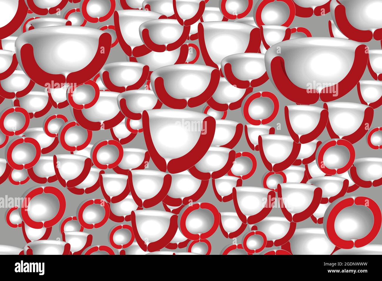 Gray Red Hemispheres Seamless Pattern Stock Vector