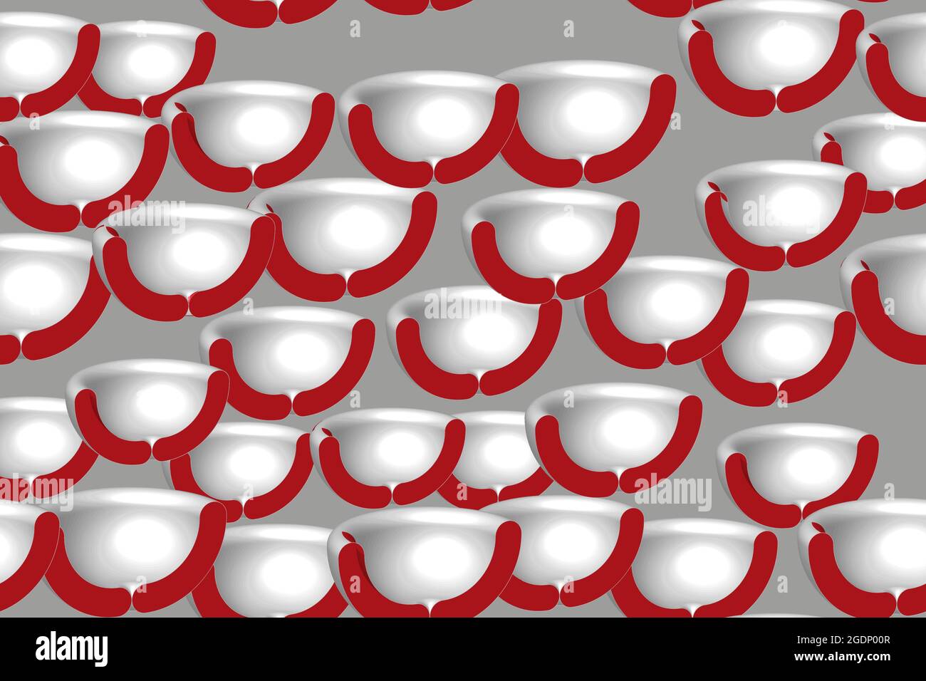 Gray Red Hemispheres Seamless Pattern Stock Vector