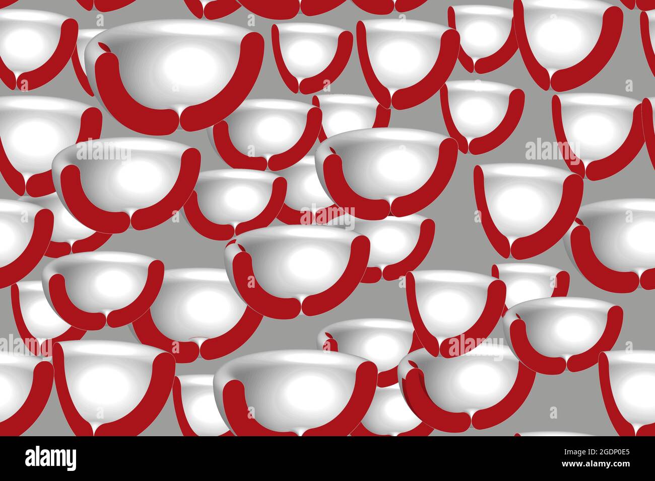 Gray Red Hemispheres Seamless Pattern Stock Vector