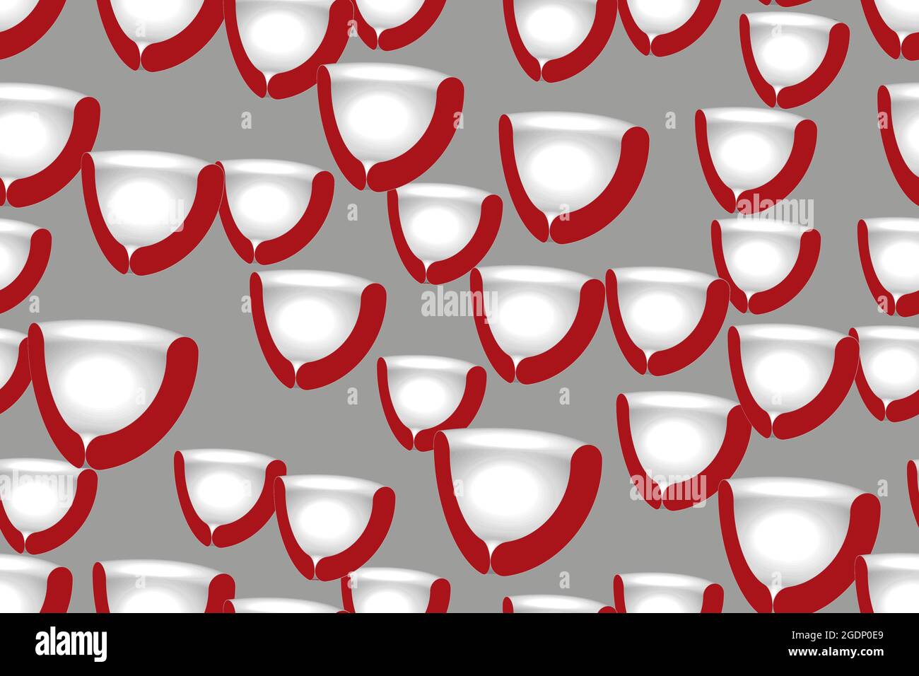 Gray Red Hemispheres Seamless Pattern Stock Vector
