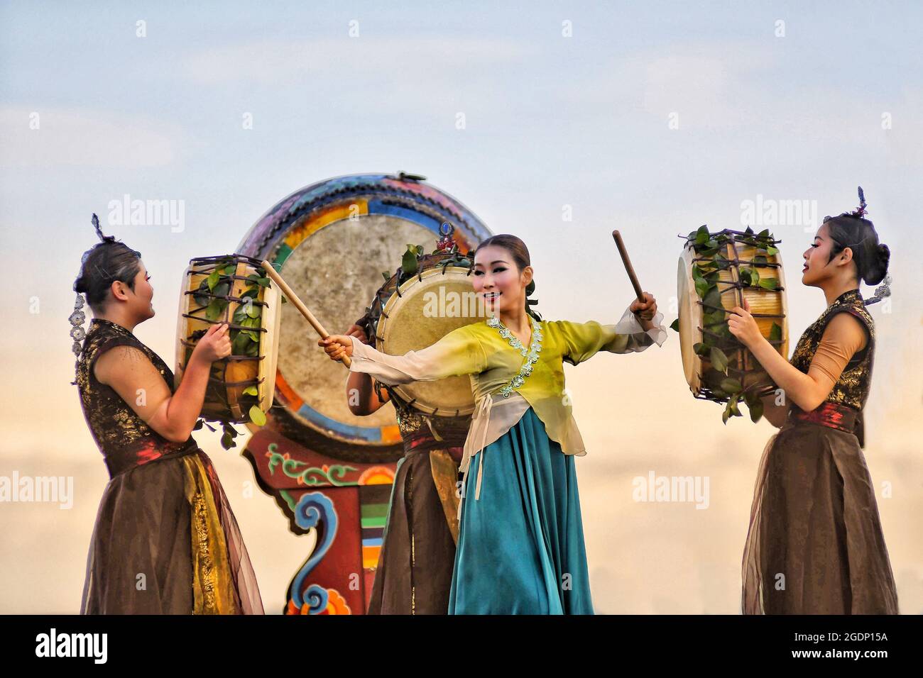 BUSAN, KOREA, SOUTH Jun 26, 2019 A group of artists in costumes
