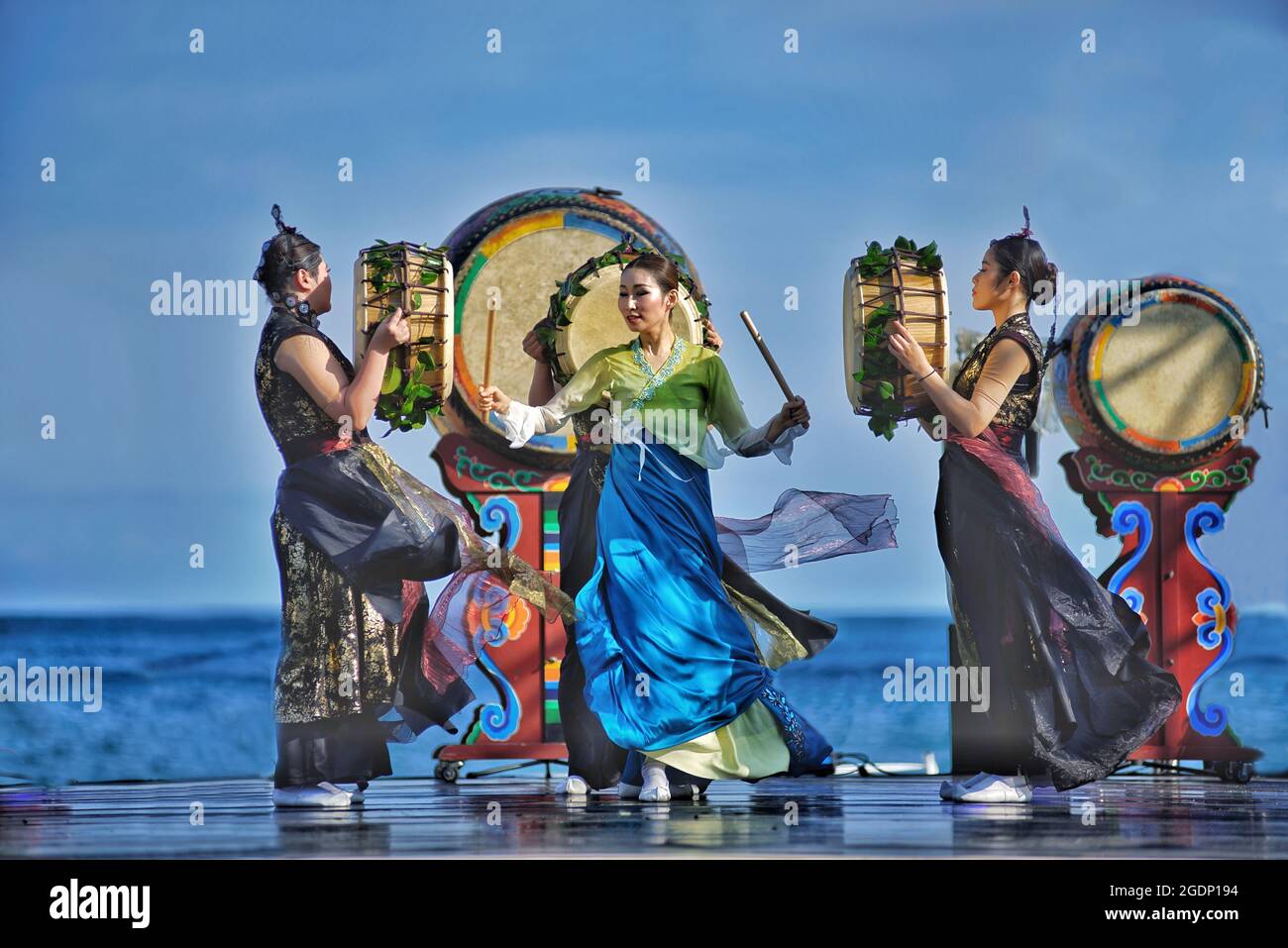 BUSAN, KOREA, SOUTH Jun 26, 2019 A group of artists in costumes