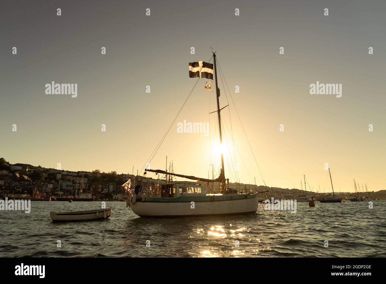 FALMOUTH, UNITED KINGDOM - Jun 12, 2021: The Falmouth Classics sailing event basks in glorious sunshine as the world's leaders meet at the G7 summit a Stock Photo