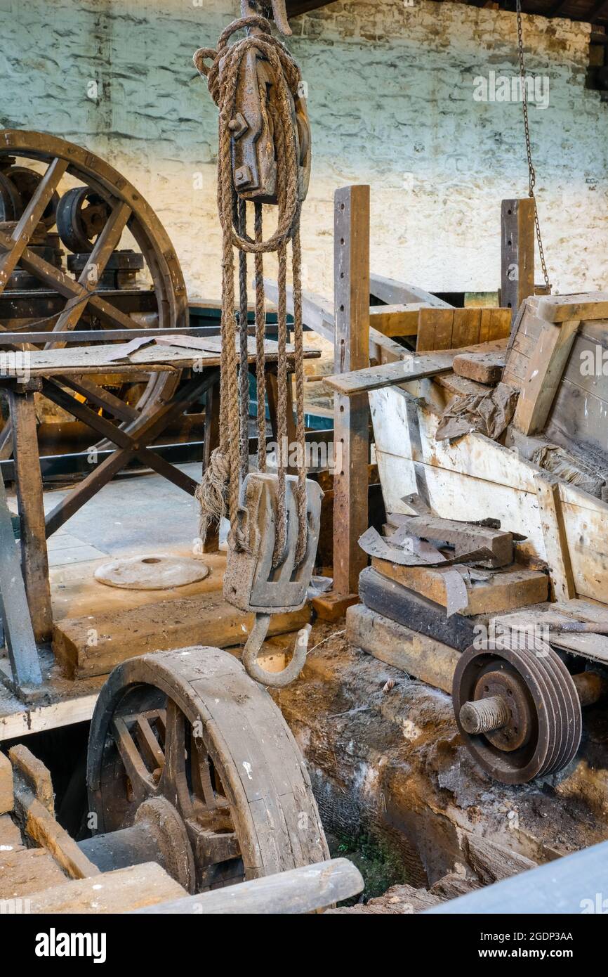 Old industrial machinery in Abbeydale Hamlet Industrial museum, Sheffield. Stock Photo