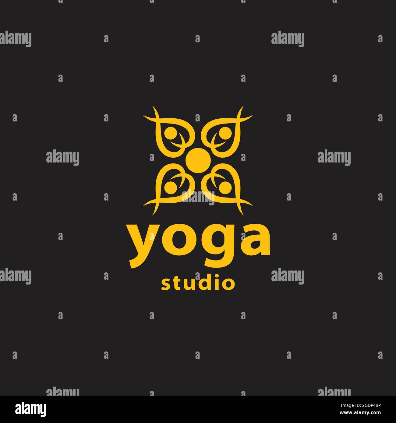 yoga abstract logo vector image Stock Vector