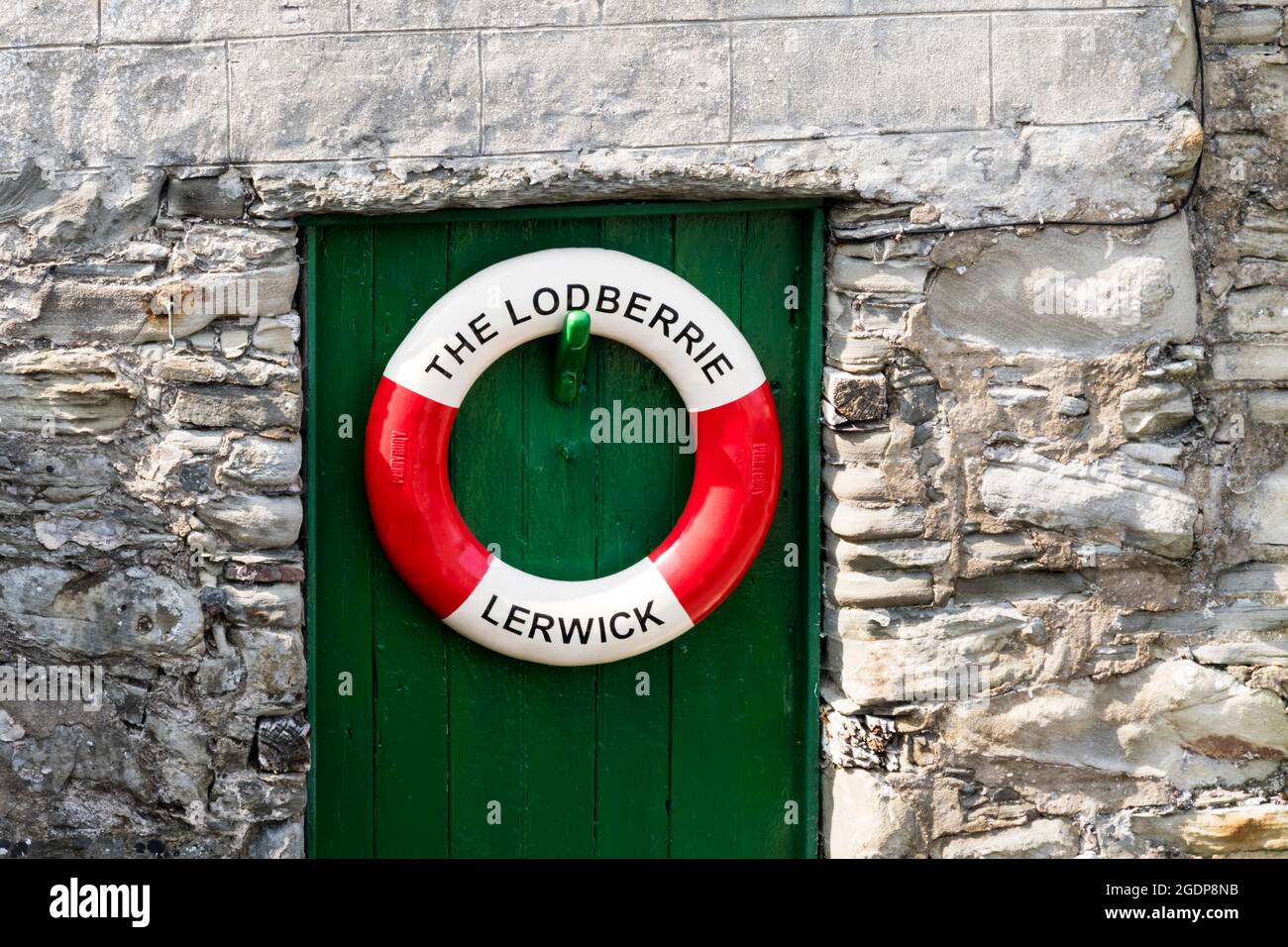 The Lodberrie in Lerwick is the fictional home of Jimmy Perez in the TV detective series Shetland. Stock Photo