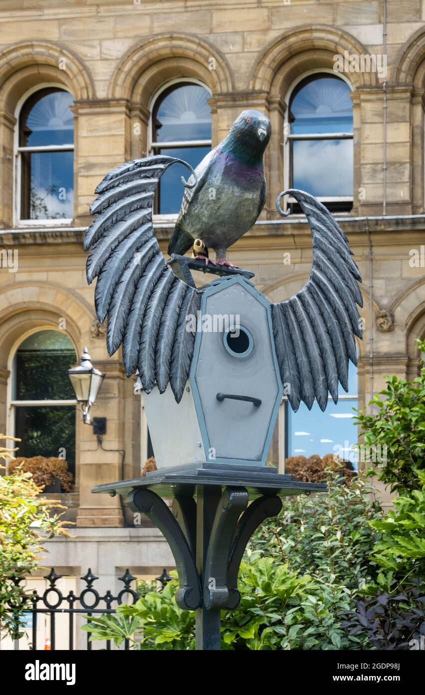 And These Birds Can Sing is a public art displayed in Our Lady and St. Nickolas Church Garden in Liverpool. Stock Photo