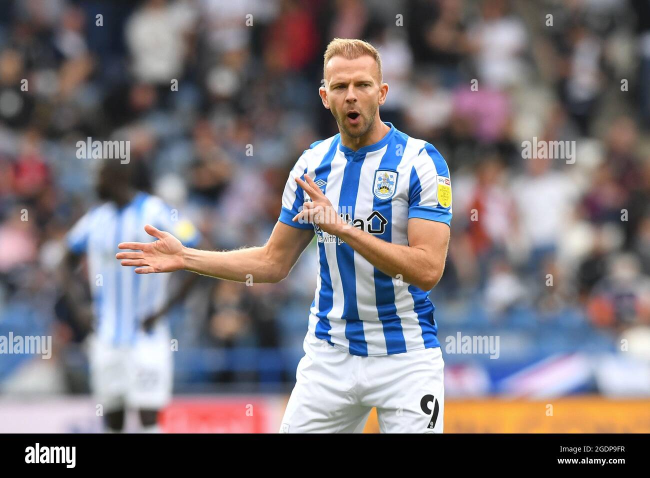 Jordan Rhodes #9 of Huddersfield Town gives insruction Stock Photo - Alamy