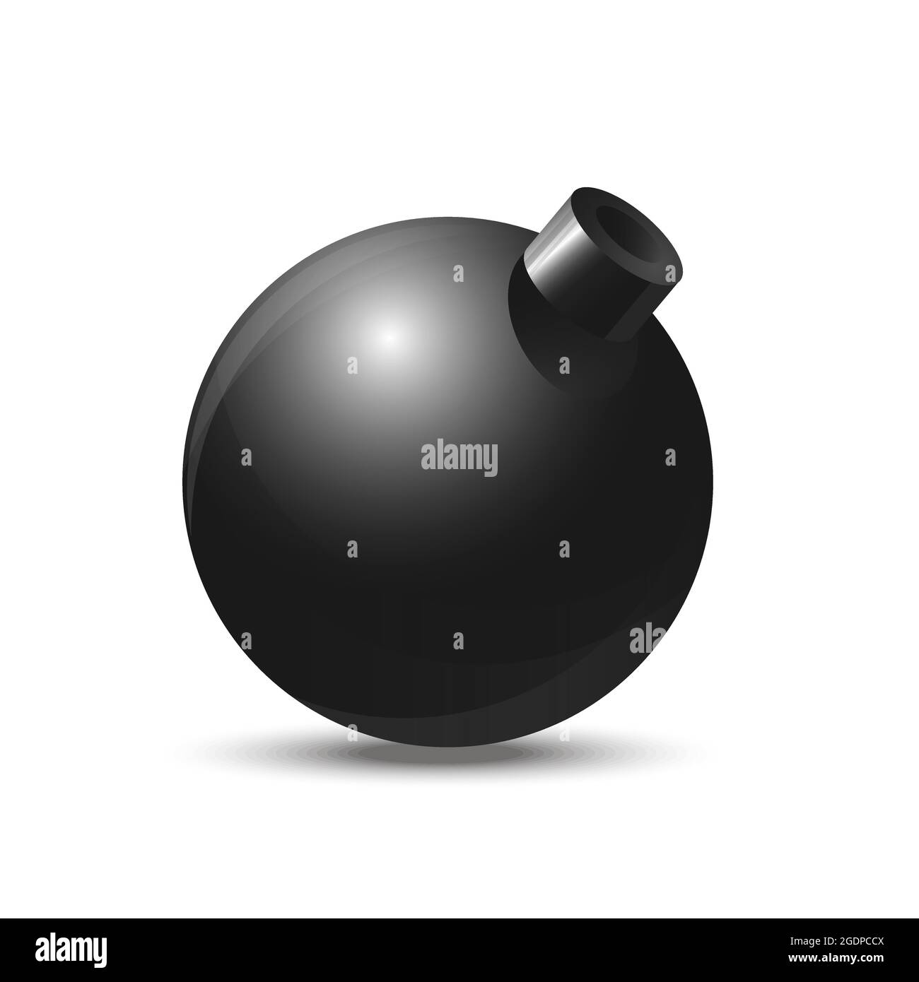 Realictic vector black bomb on white background Stock Vector