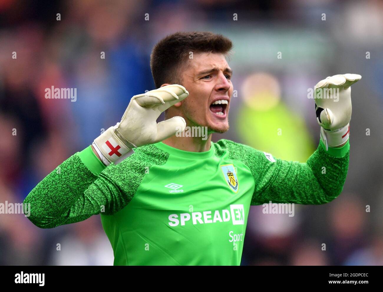 Burnley goalkeeper Nick Pope during the Premier League match at Turf Moor, Burnley. Picture date: Saturday August 14, 2021. Stock Photo