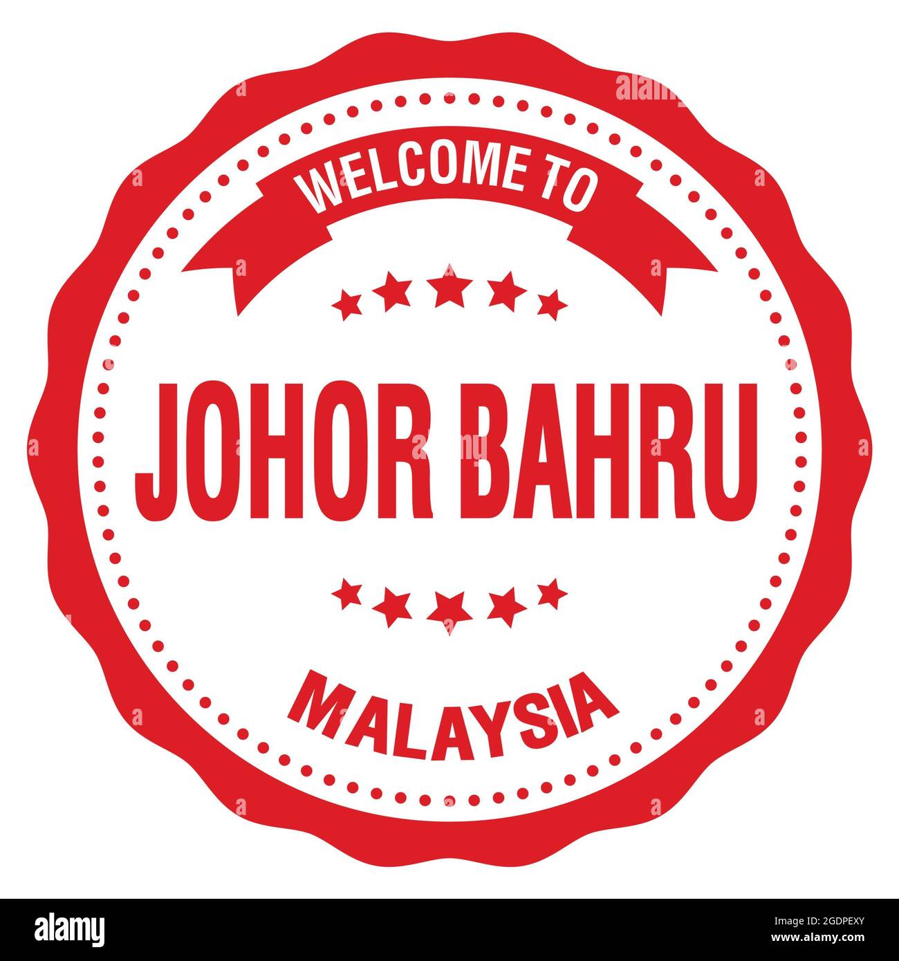 Welcome To Johor Bahru Malaysia Words Written On Red Round Badge Stamp Stock Photo Alamy