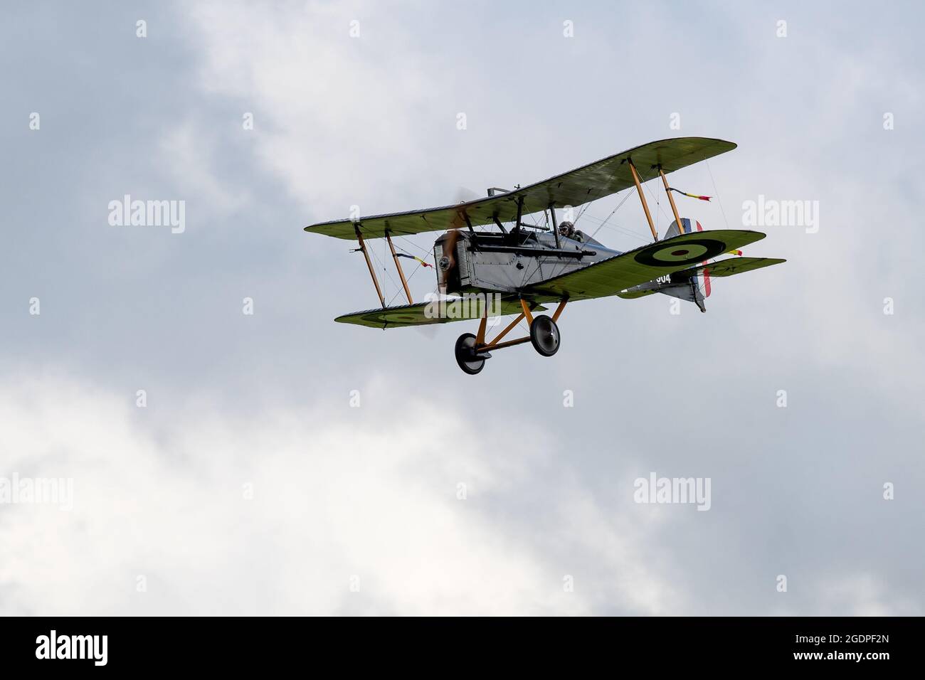 Royal Aircraft Factory S.E.5a World War I Biplane airborne at ...