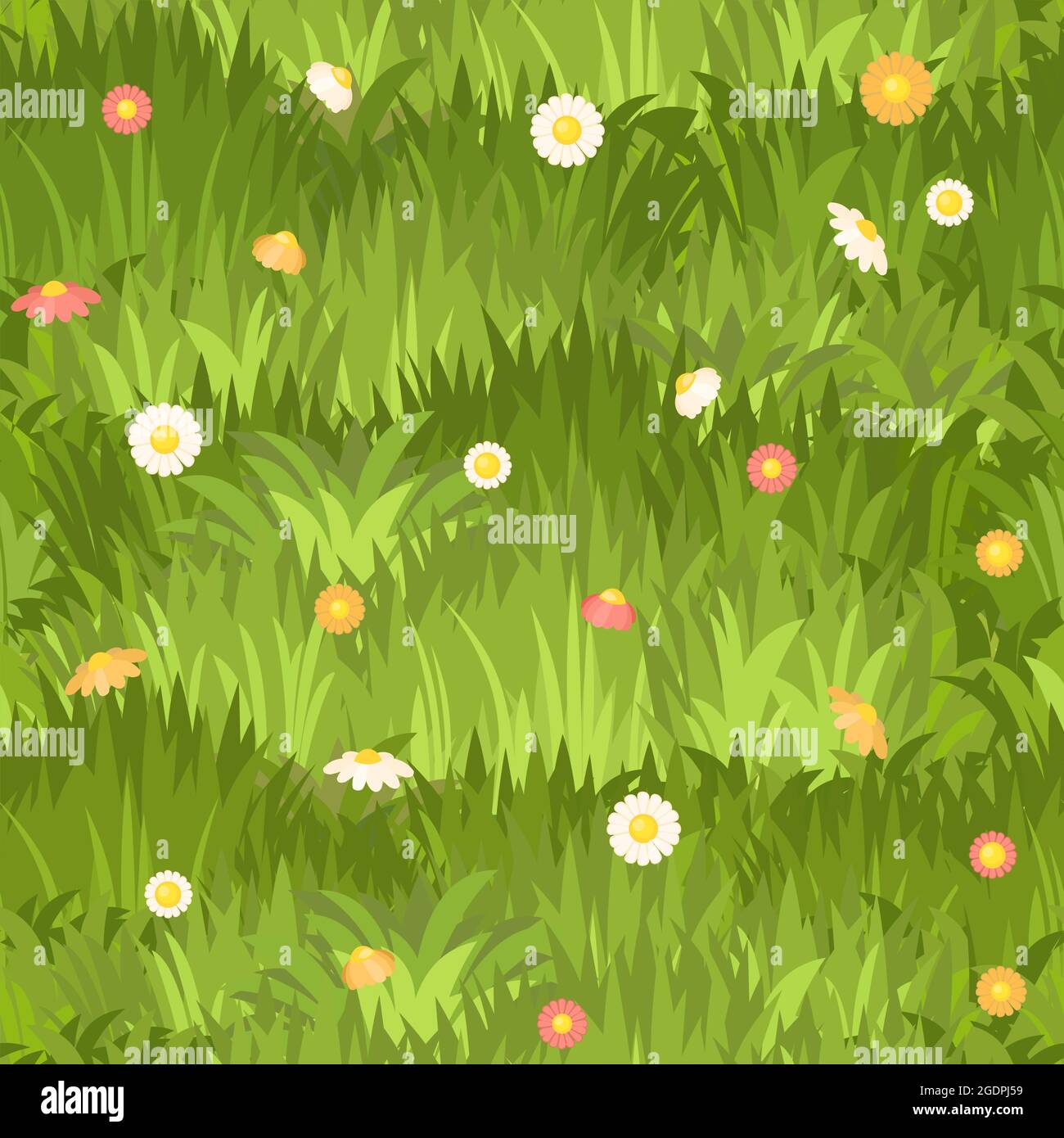 Cartoon Flowers And Grass