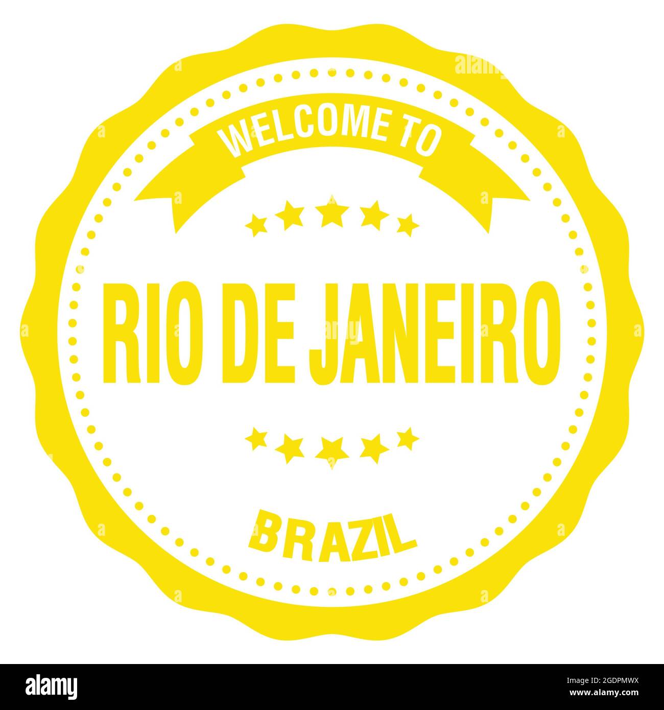 WELCOME TO RIO DE JANEIRO - BRAZIL, words written on yellow round badge ...